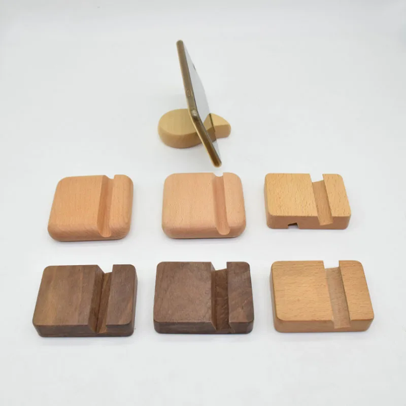 Деревянный бамбуковый Настольный держатель для телефона Подставка для смартфона планшета