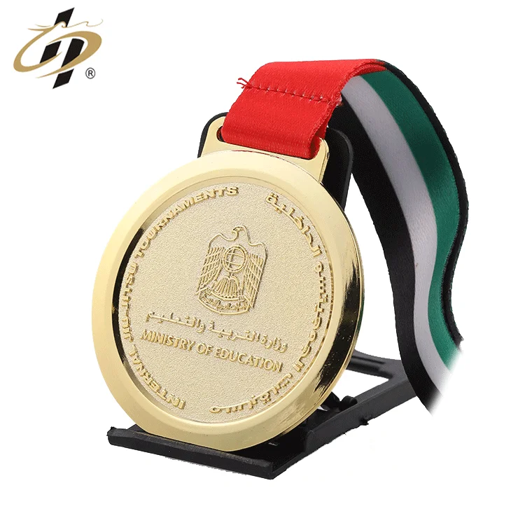 Custom zinc alloy emboss logo metal gold jiu jitsu championship award medal