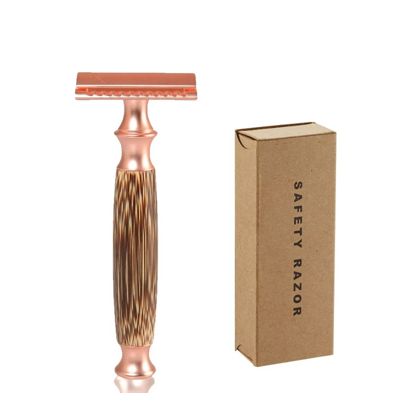 High Quality Classic Handmade Custom Logo Natural Eco Friendly Bamboo Safety Razor Handle for Birthday Gift