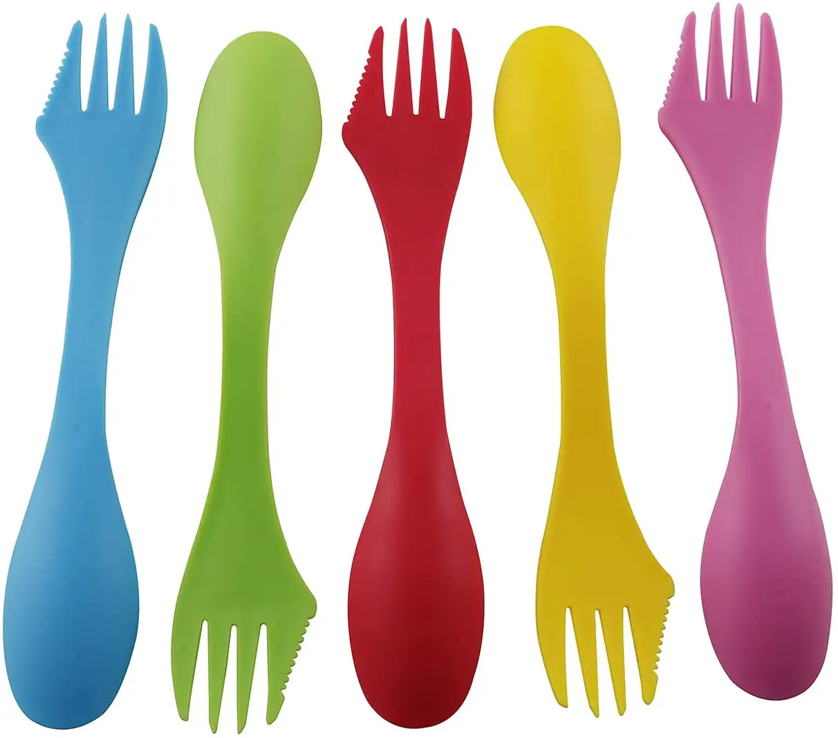 3 in 1 Multifunction Plastic Outdoor Camping Hiking Portable Cutlery set Spoon Knife and Fork