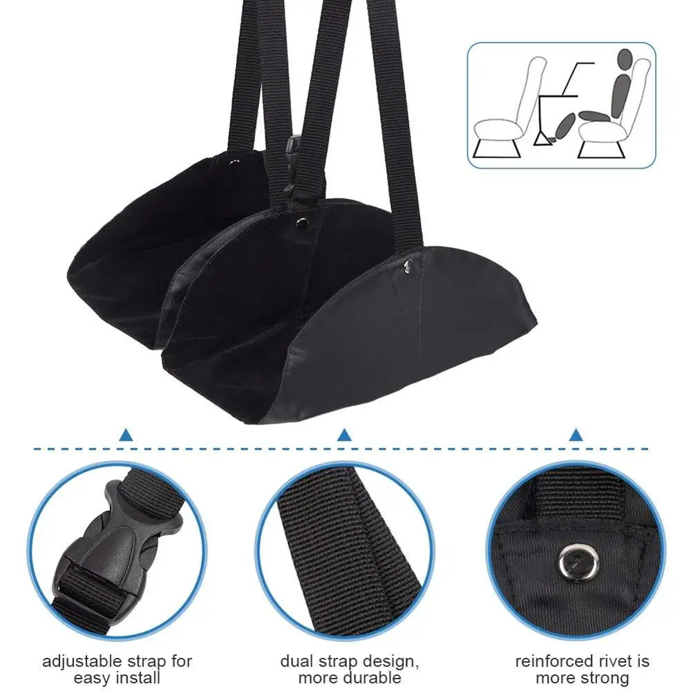 Airplane Footrest, Foot Hammock Adjustable Height Plane Foot Rest