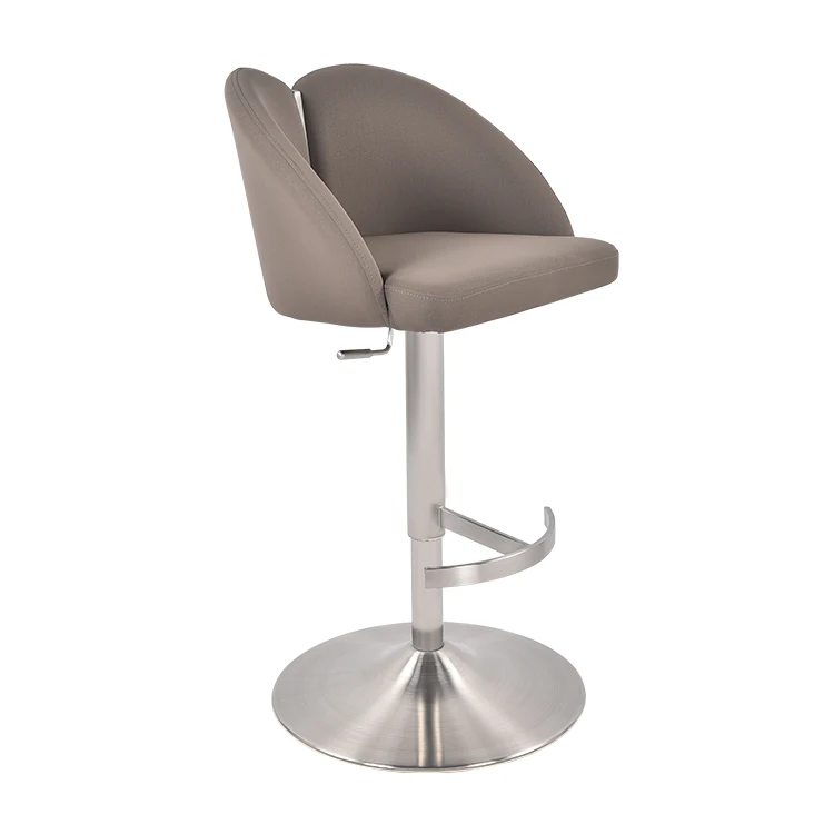 Modern Stainless Highback Metal Swivel Counter Bar Stool Bar Chair
