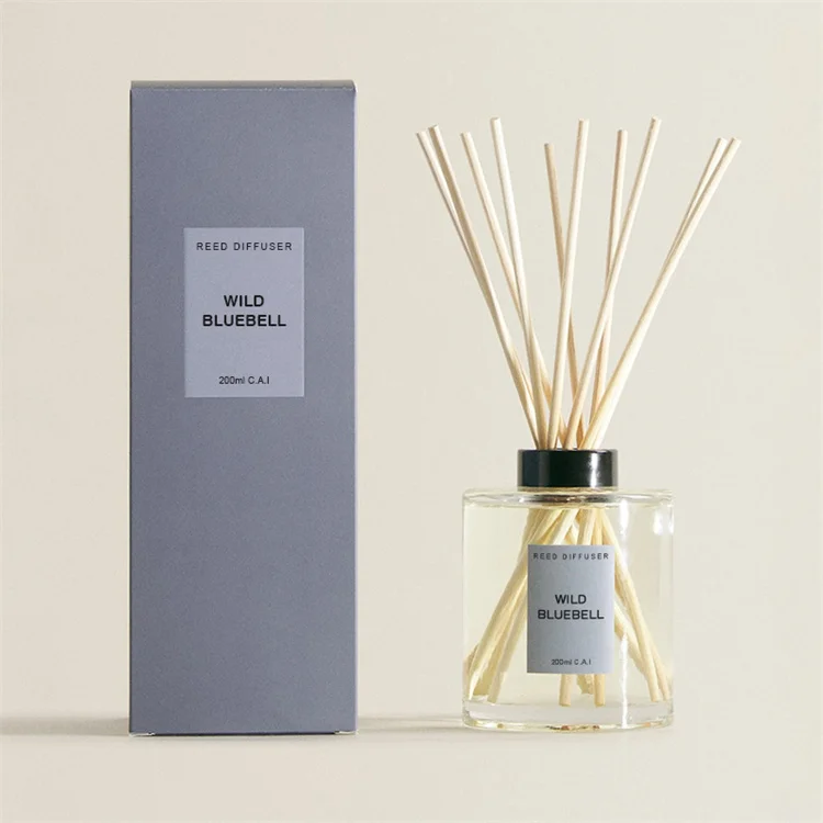 Customized private label best scent 200ml fragrance home freshener aroma luxury glass bottle reed diffuser with sticks