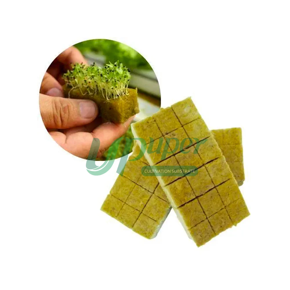 UPuper leafy vegetables growth media rock wool slabs hydroponics for growing seedlings