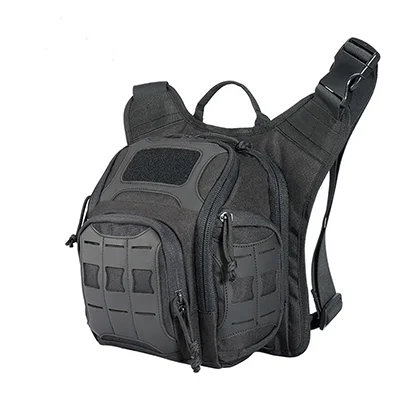 YAKEDA Black Small Lightweight Breathable Travel Handbag MOLLE Outdoor Camera Shoulder Chest Tactical Sling Bags