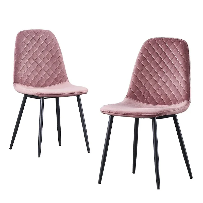 Modern Luxury Home Furniture Nordic Upholstered Fabric Blue Velvet Dinning Dining Room Chairs with Painting Metal Legs