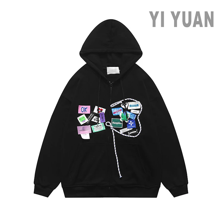 Hip Hop Sweatshirts White Mens Customizable Printed Cotton Streetwear Man Clothes