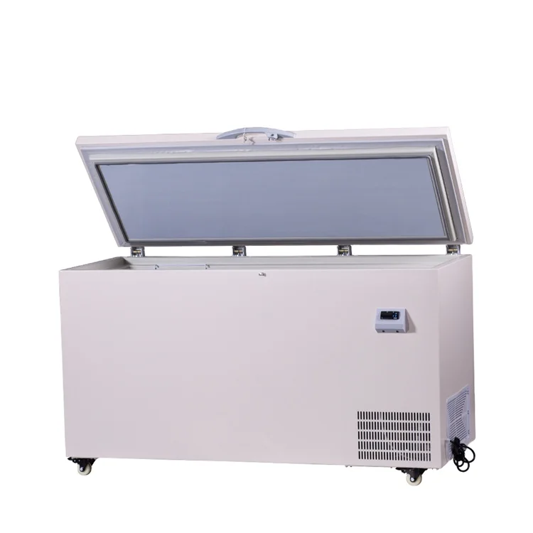 2024 hot sell  tuna storage supermarket deep  freezer 420L food deep Freezers -60 Degree seafood ultra low deep Freezer with ETL