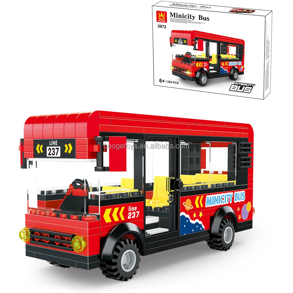 Wange citi London Intercity Bus toy car Blocks Toys For Kids creativity bricks to children sliding car city block set