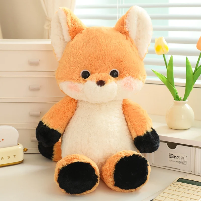 Wholesale Beautiful Soft Plush Simulation Running fox Wild Animal Doll Toy Custom Stuffed Forest Animal Wolf with Jean Rompers
