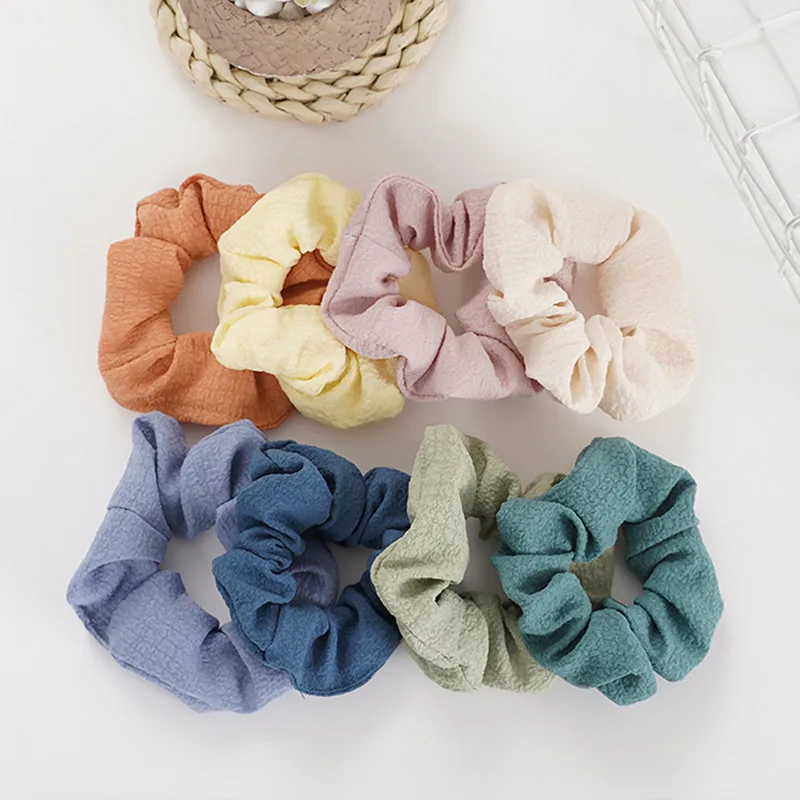2312 Simple personality thread cloth scallop leather band candy color sweet everything with large size circle head rope tied pon