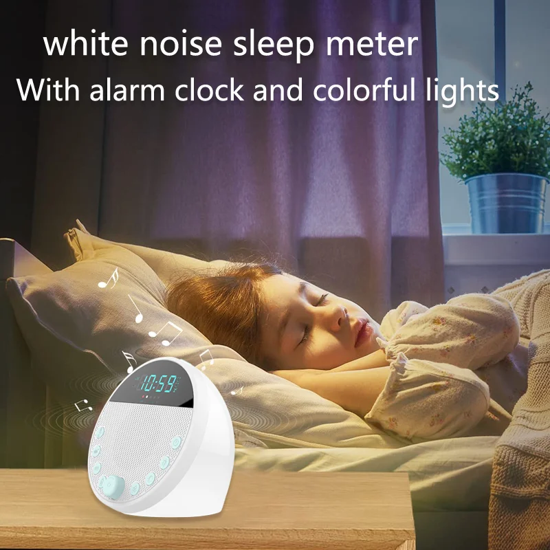 Dual Alarms Snooze LED Clock with white noise machine and blue tooth speaker support Sleep lamp CS8