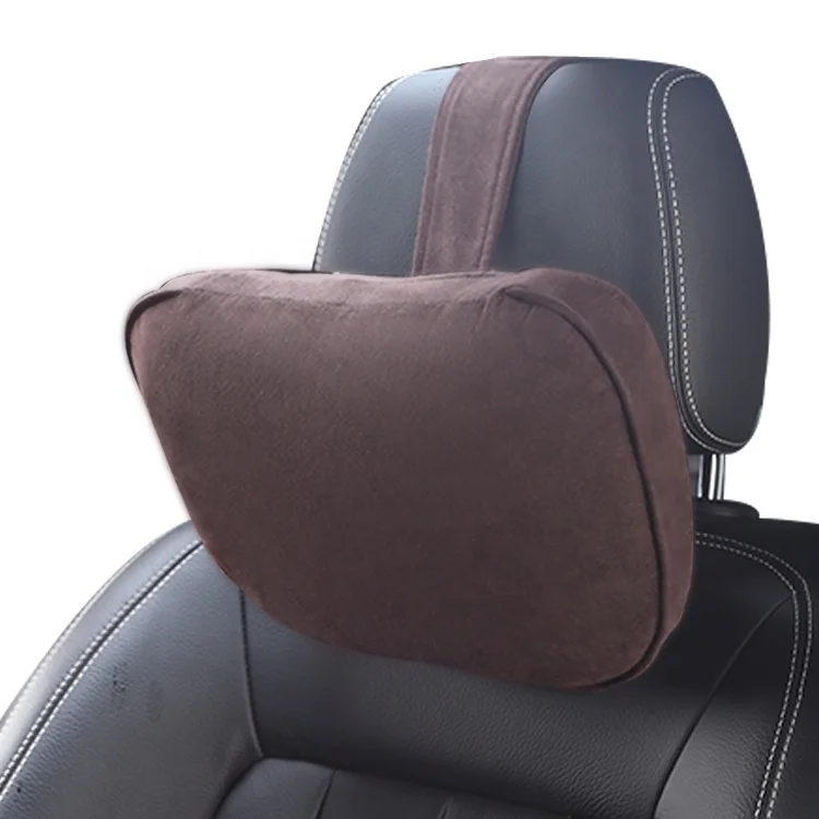 Custom Logo Comfortable Suede fabric Cervical and  Neck Car Seat Headrest Pillow for travel