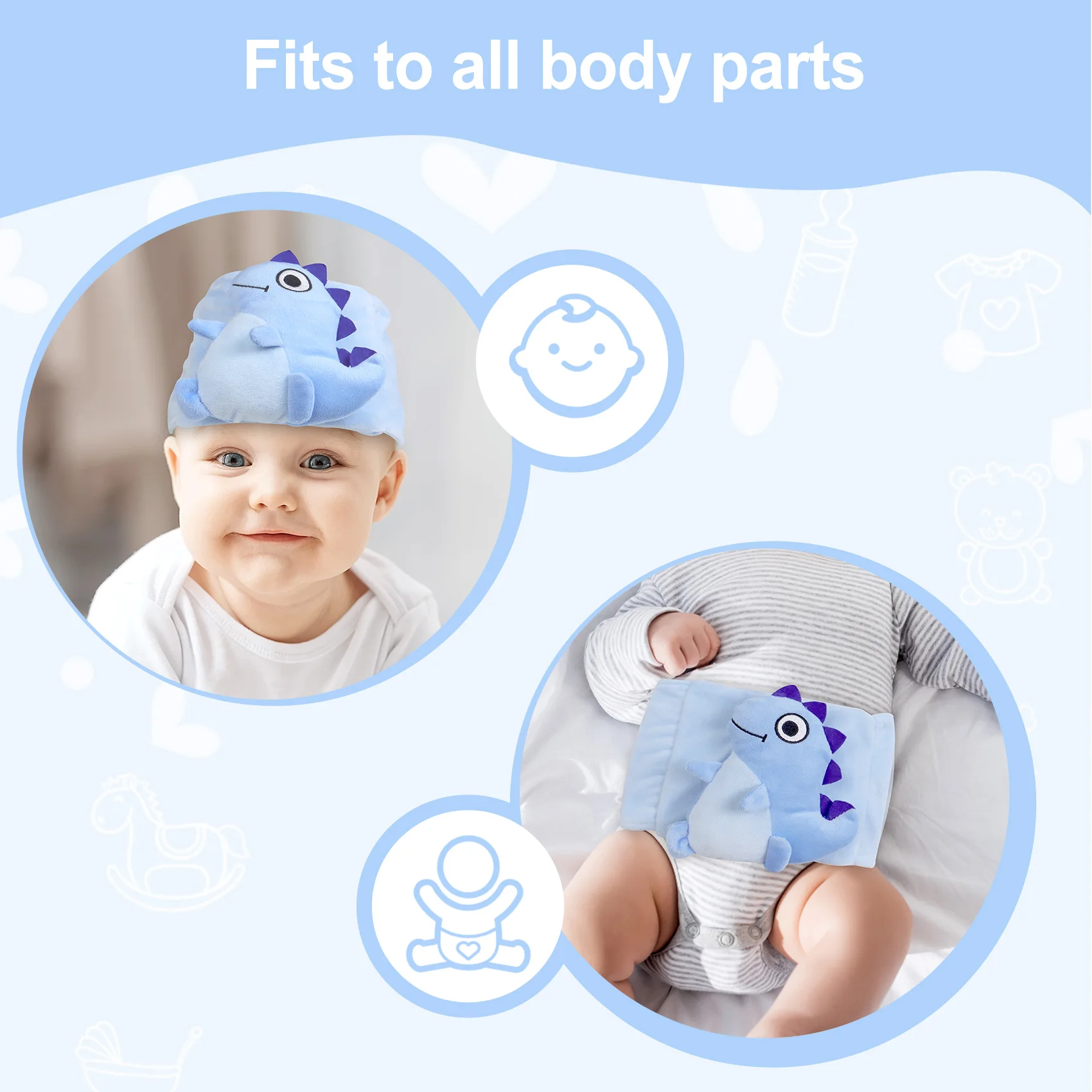 Baby Colic Gas Relief Tummy Wrap for Newborns Gel Cold Pack  Swaddling Belt Belly Band Upset Stomach Infants
