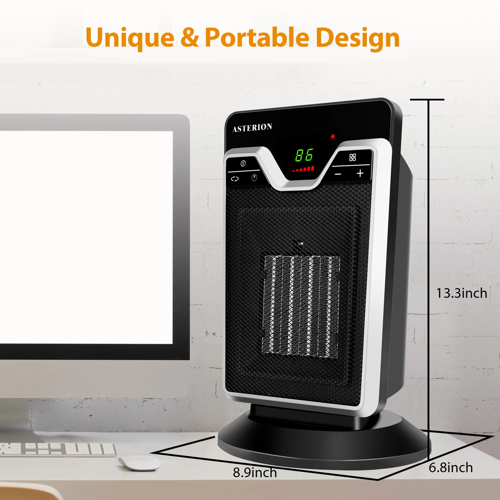 1500W 120V Home Space Heaters Thermostat Electric Warmer PTC Ceramic Air Heating Fan with Remote Control and Timer