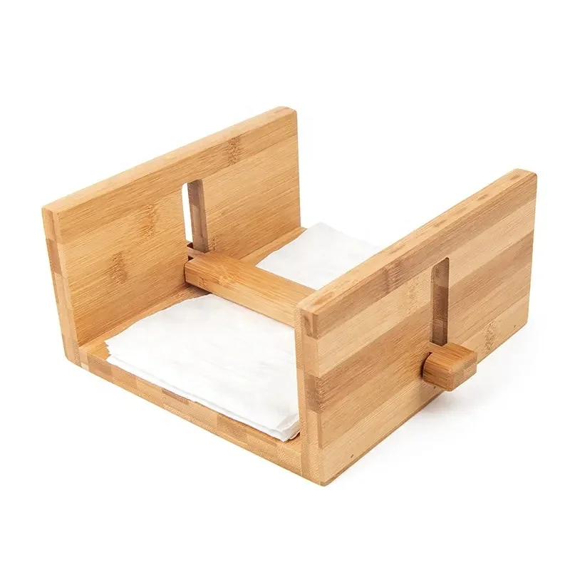 Natural Bamboo Tissue Napkin Holder Table Organizer Storage Tissue Box