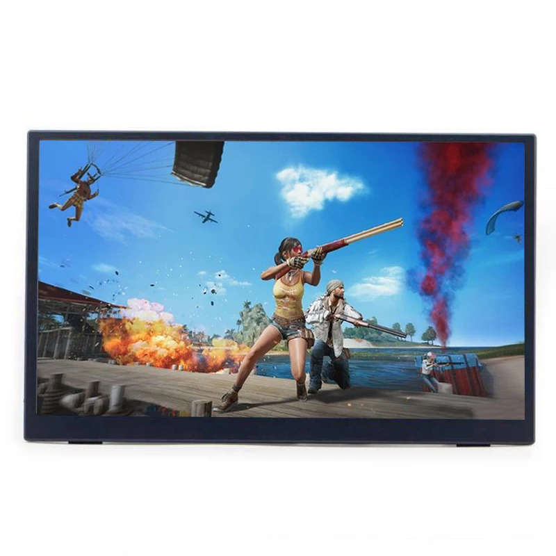  Игровой монитор 15 6 дюйма 1080P IPS HDR портативный с двойным динамиком Type-C кожаный чехол для ноутбука ПК телефона
