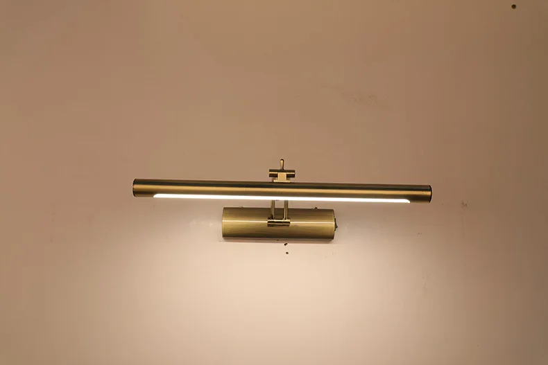 
Europe modern iron and stainless steel anti water fog led brass curved mirror lamp IP44 bathroom wall light 
