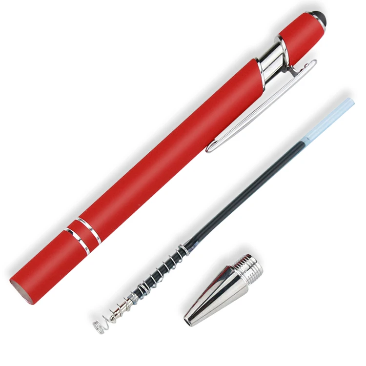 Multifunction Ball Stylus Metal Soft Touch Screen Pen 2 In 1 With Custom Logo Ballpoint Pens