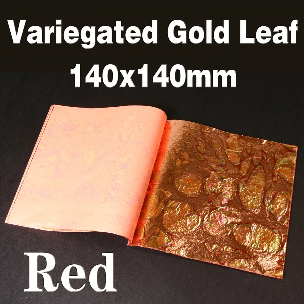 Decorating Home Wallpaper Colorful  Variegated Copper Leaf Foil Sheets Imitation Gold Leaf Paper 14 x 14 cm 25 pieces per bookle