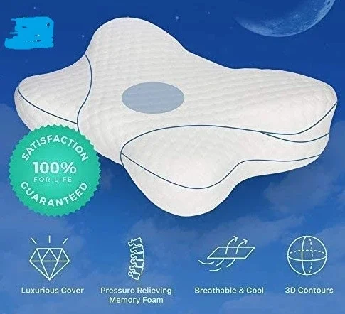 OEM Customized Wholesale Memory Foam Pillow Butterfly Shaped Cervical Orthopedic Memory Foam Pillows For Sleeping
