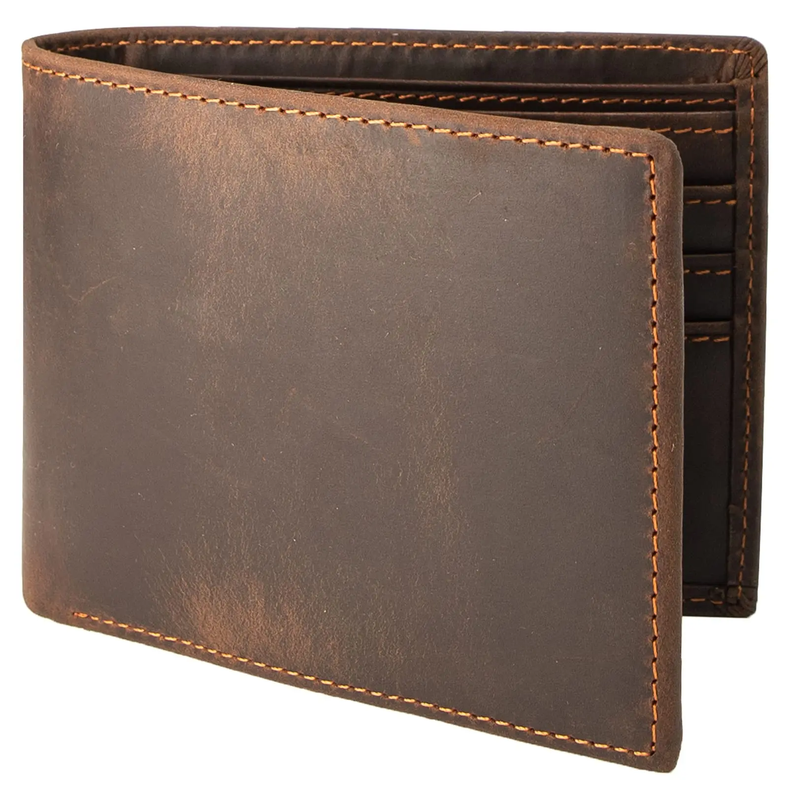 Rfid Blocking Mens Assorted Vintage Slim Bifold Genuine Leather Wallets For Men