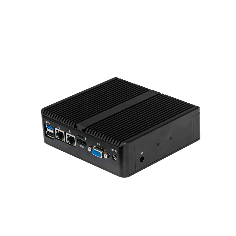Промышленный механический безвентиляторный 2 * RS232 серийный мини-ПК COM 4 USB VGA HD-MI WiFi LAN мини-компьютер