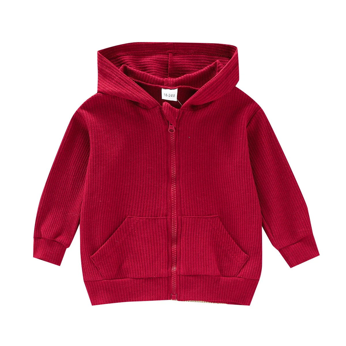 Kids Hoodies Baby Boys Girls Bear Plain Hooded Sweatshirts Autumn Winter Children Cartoon Tops Warm Pullovers Clothing