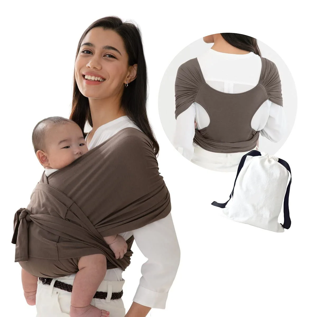 Aoyatex Custom One Size Fit All Hands-free Cotton Infant Baby Sling Wrap Carrier Ergonomic Wraps Baby Carrier Newborn To Toddler