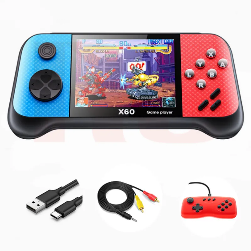 X60 Built-in 4849 Classic Retro Games Mini Handheld Game Player Video Game Console with One Gamepad