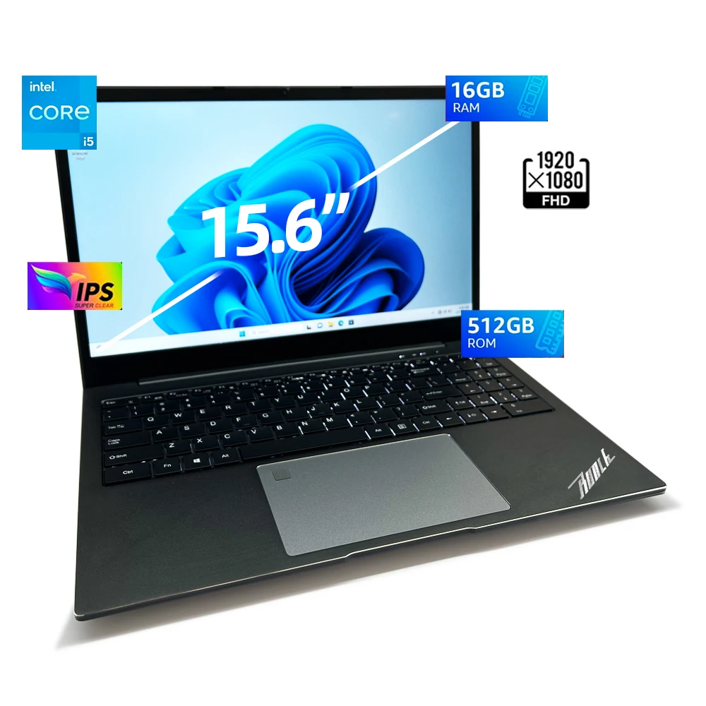15 6 ноутбук Full HD 1920x1080 Intel Core i5 12-го поколения i5-1235U четырехъядерный 10 ядер 16 ГБ полная оперативная память 256 SSD Iris Xe Graphics