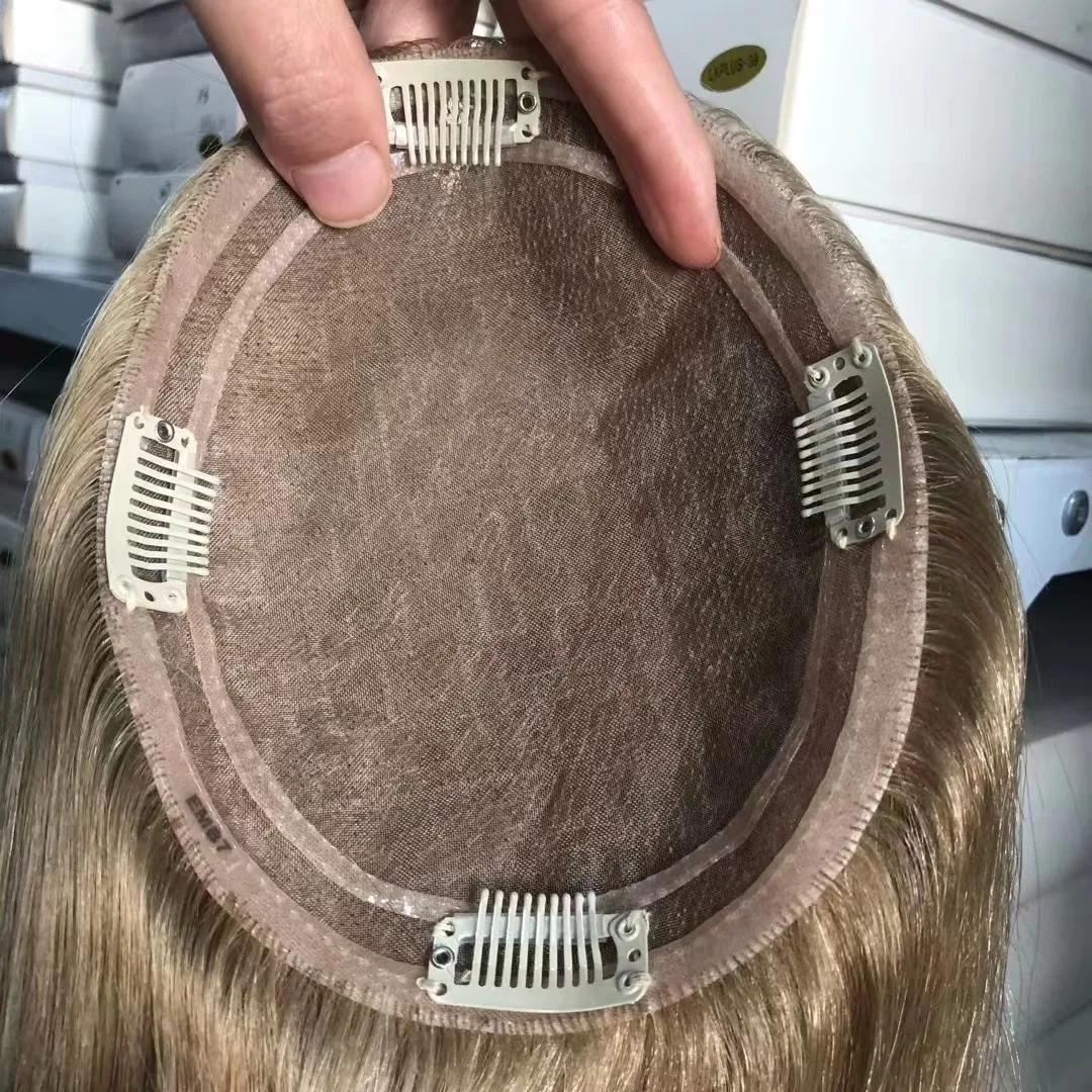 Factory Price 6 Inch Mens Toupee With Gray Hair, High Quality Topper, Natural Color Toupee