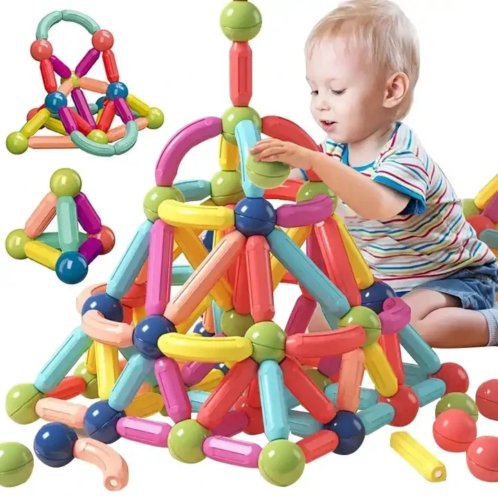 In Stock 36 pcs Kids Magnetic Toys Magnet Balls Magnetic Building Set Toy Magnetic Balls and Sticks