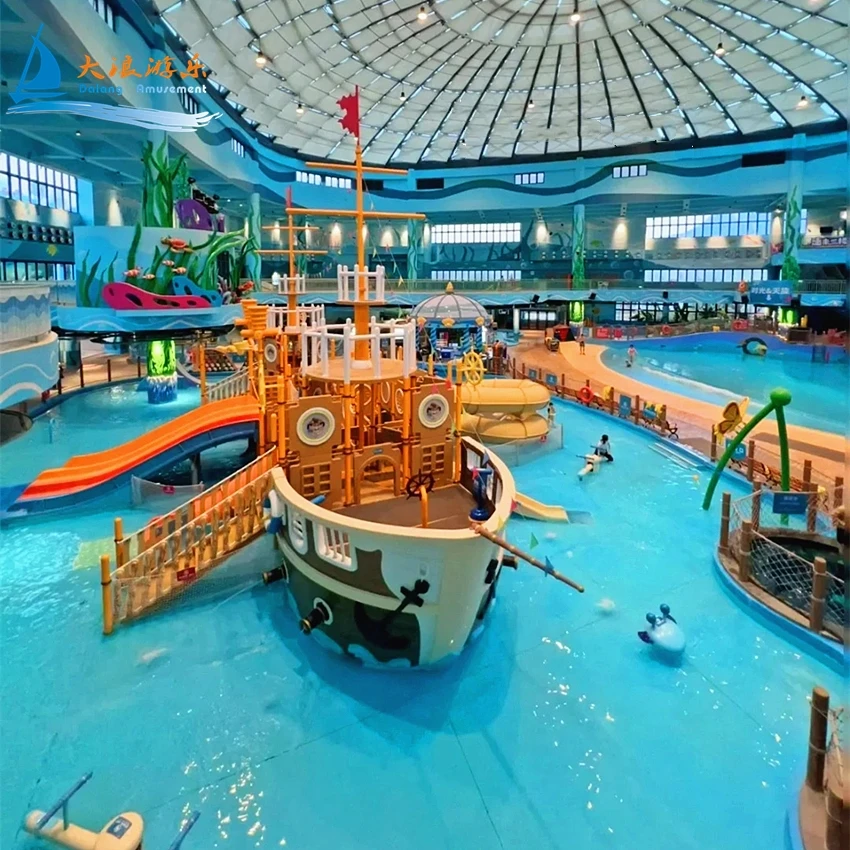 DALANG Amusement Kids Slide And Playground With FRP Slides Commercial Indoor Outdoor Pirate Ship Playground