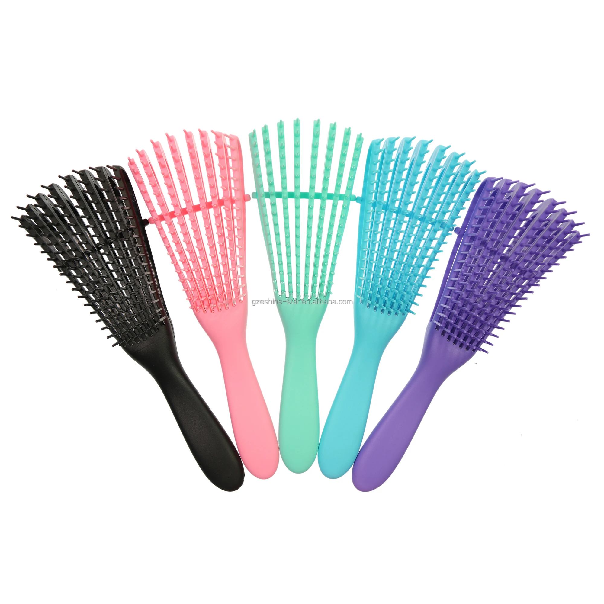 High Quality Women Professional Eight Row Detangling Hair Brush For Kinky Wavy Curly