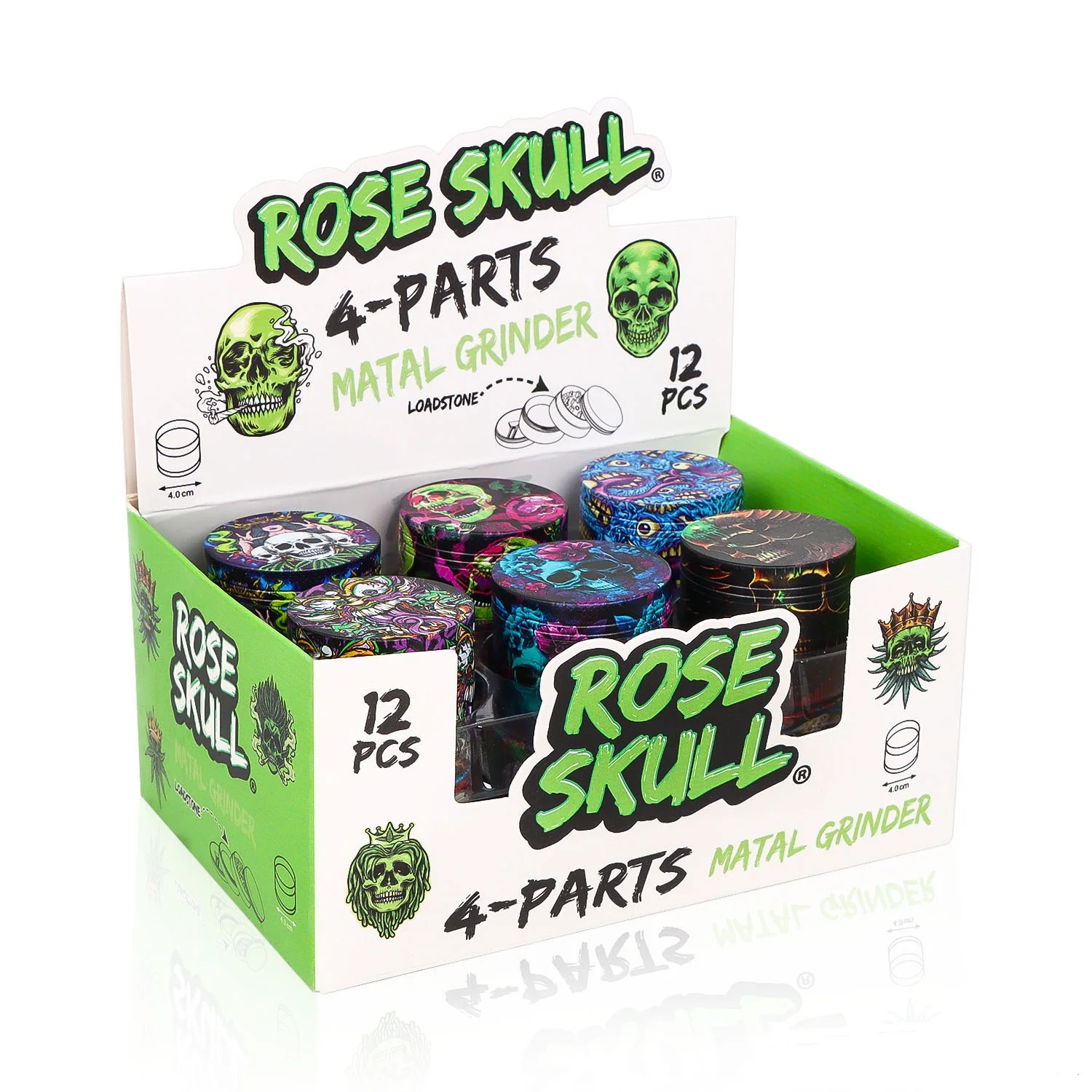 Wholesale  Zinc Alloy Herb Grinder Custom Logo Tobacco Grinder 40mm Herb Grinder With Display Box