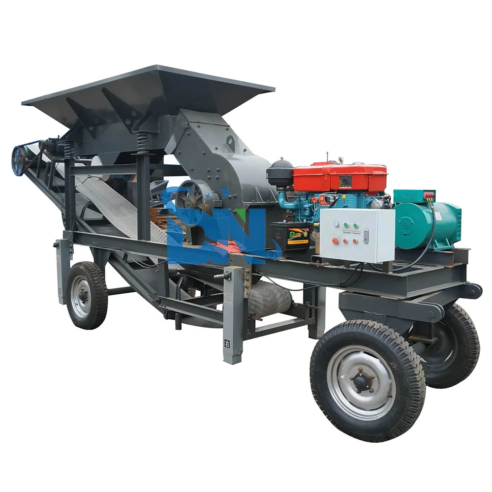Wheel Type Mobile Hammer Crusher Full Set Portable Rock Stone Crushing Plant Price