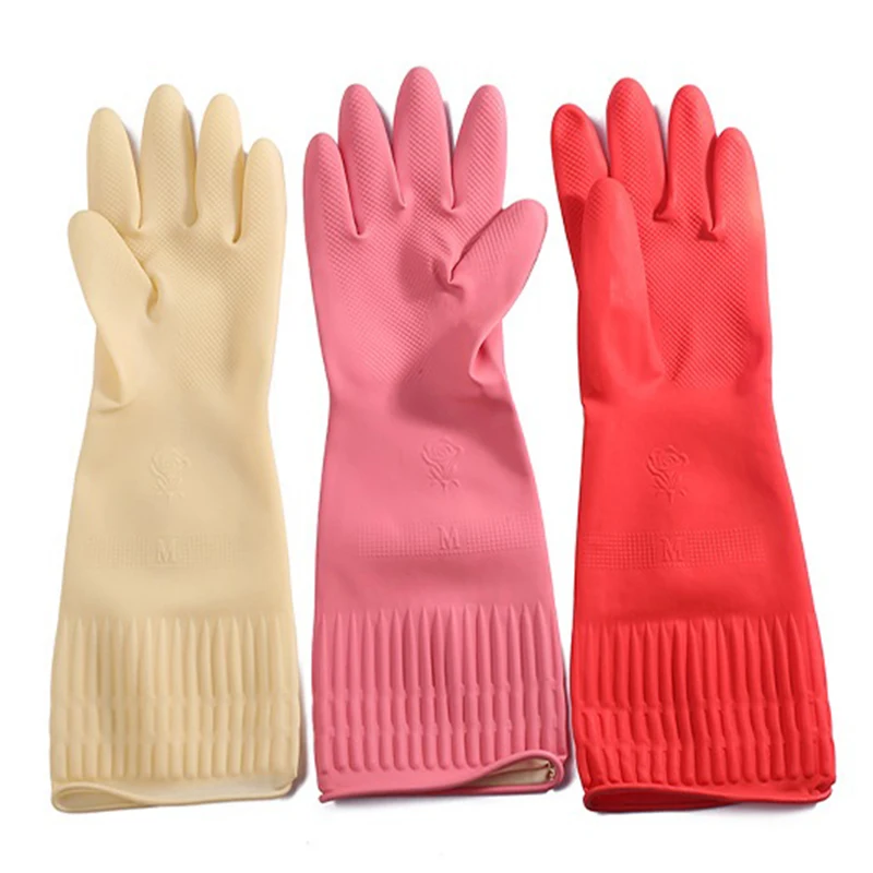 Custom Oem Factory Waterproof Kitchen Long Sleeve Hand Cleaning Household Latex Gloves