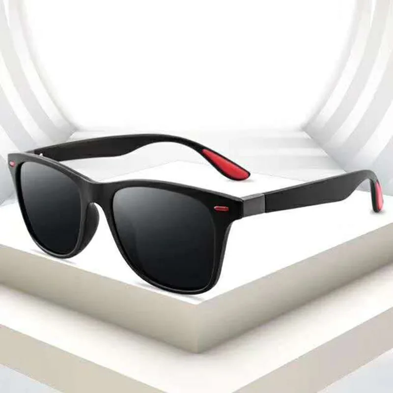 Square retro fashion sports eyewear sunglasses shades Made in China polarized custom logo uv400 promotion matte black sunglasses