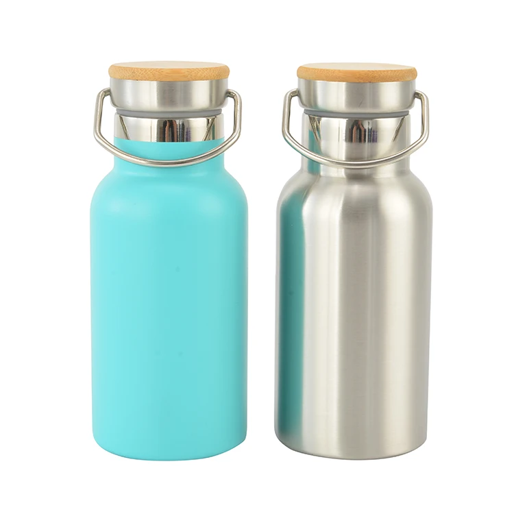 Custom Logo Vacuum Flasks Thermo Portable Insulated Travel Drinking Water Flask with Bamboo Lid