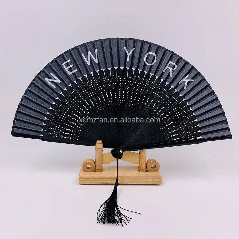 Manufacturer Supply Customized Logo Printed  bamboo fan for promotion