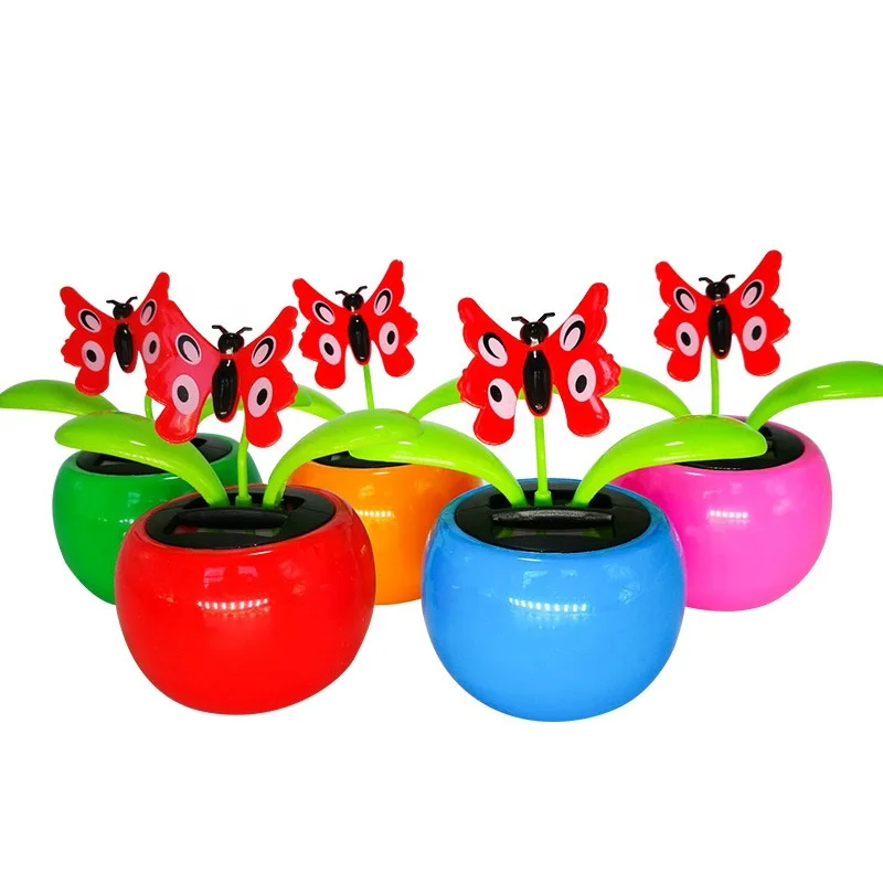 Automatic Dancing Flower Toy Gift  Solar Powered Flip Flap Dancing Flower For Car Decor