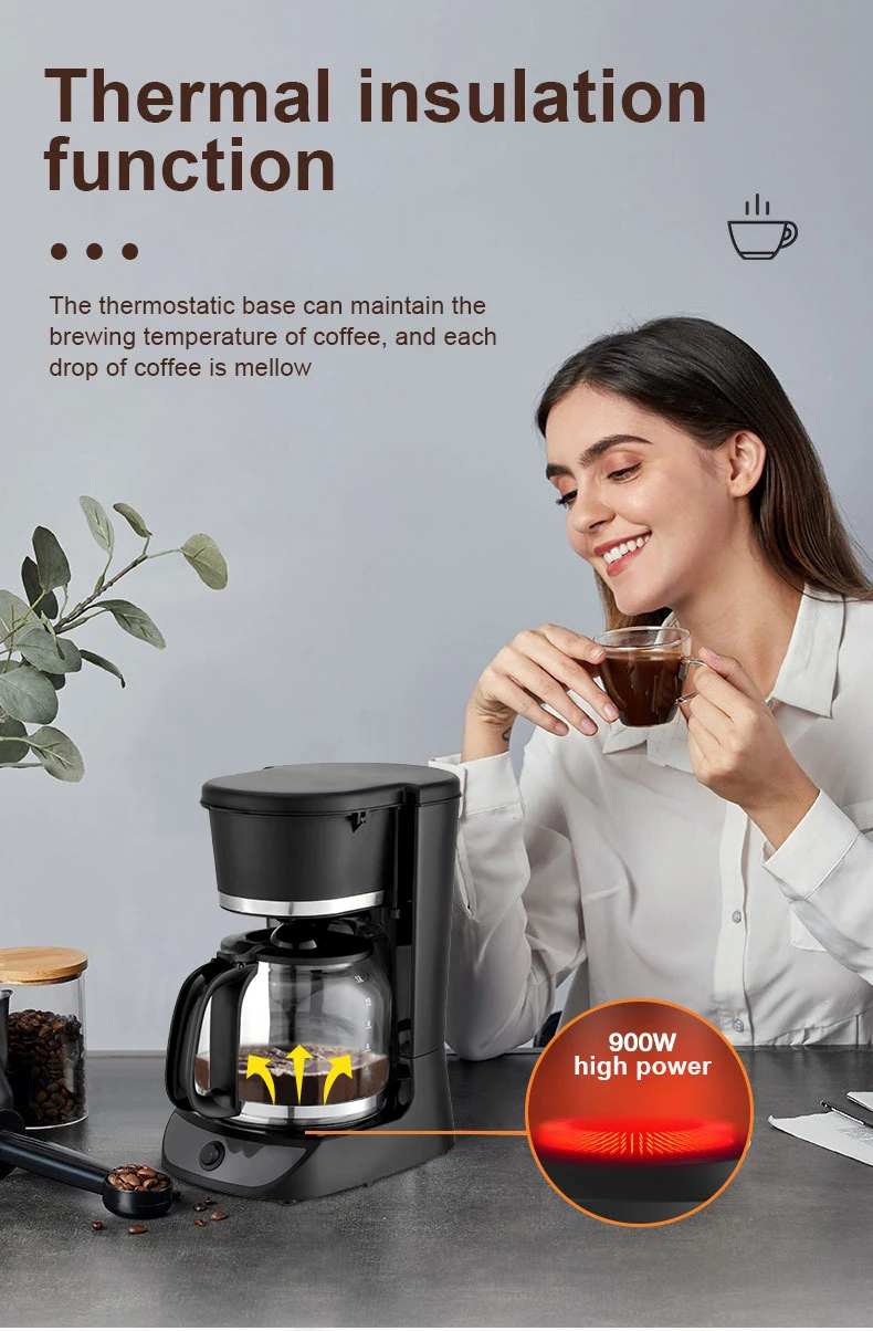 electric drip coffee machine 12 cups smart ground drip coffee makers with glass carafe