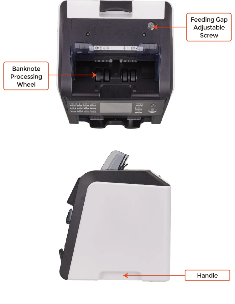 Basic Sorting 2 CIS Multi Language Interface RS-232 USB Support Currency Counter Sorter with Reject Pocket