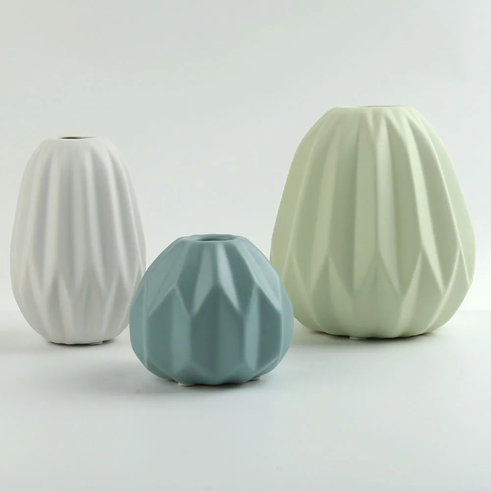 Matte White Blue Green Gray Made In China Bud Home Decor Ornament Vase Ceramic
