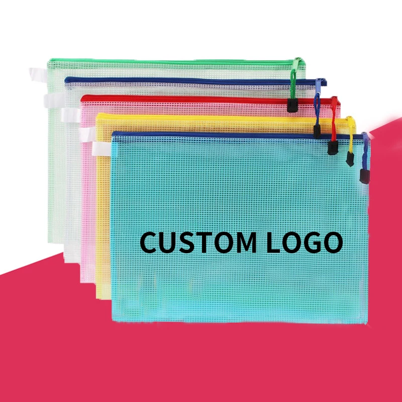 Wholesale A4 A5 A6 Simple Mesh Design Pencil Bag Waterproof Clear Pencil Bag Pouch In Stock