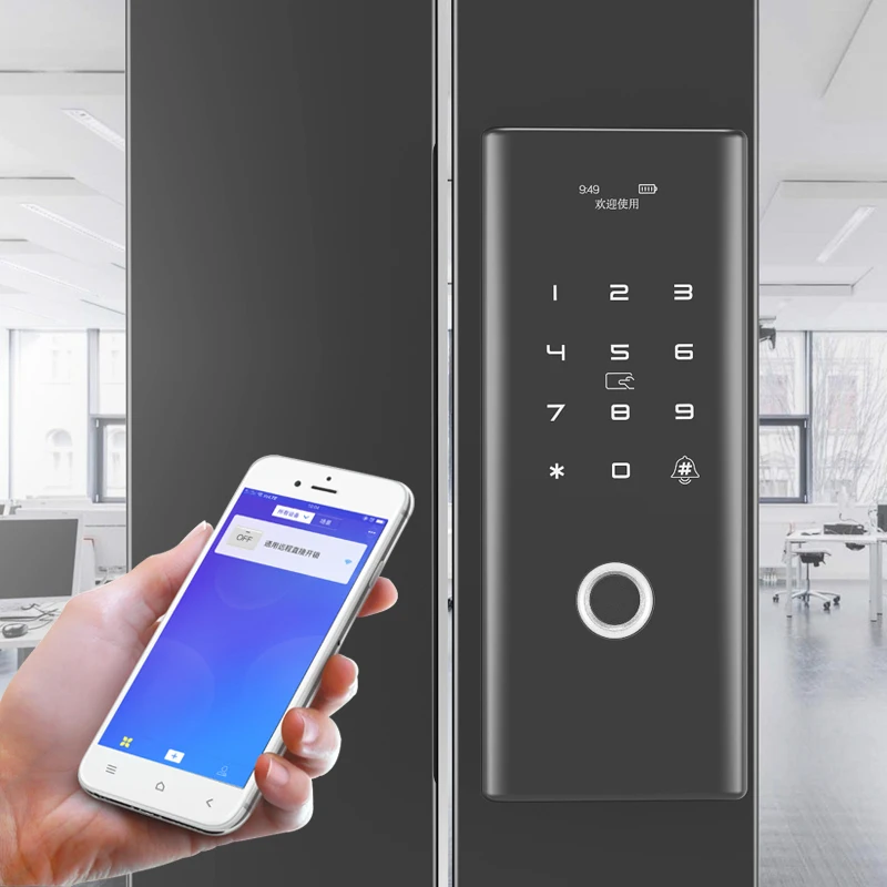 Hot Sale Wifi Glass Door Lock Digital Sliding Door Lock Glass Smart Card Lock cerraduras inteligente para puertas de vidrio