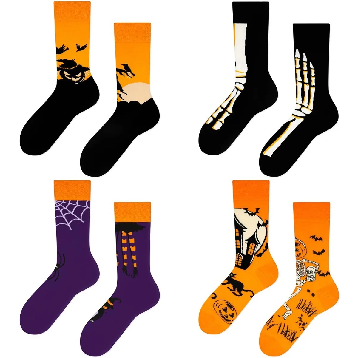 2024 Hot Selling Halloween High Quality Anime Pumpkin Funny Socks Personality Fashion Stockings Cartoon Crew Socks