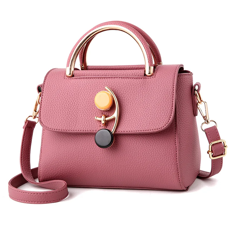 YIMYIK 2022 New Trendy One-shoulder PU Handbag Fashion Solid Litchi Pattern Women Tote Bag