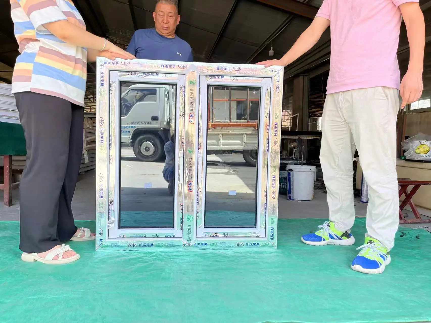 Factory price UPVC house doors windows 3 panel Double Tempered Glazed PVC casement windows